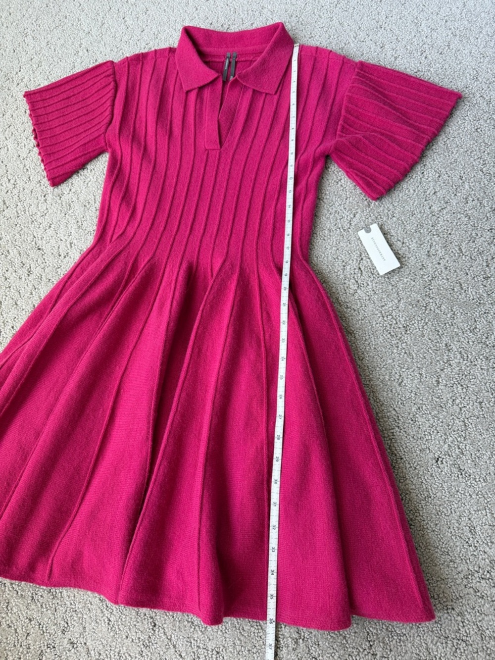 Anthropologie A-Line Mini Sweater Dress in Muted Rose Pink Preppy Women’s M NWT - Picture 8 of 12